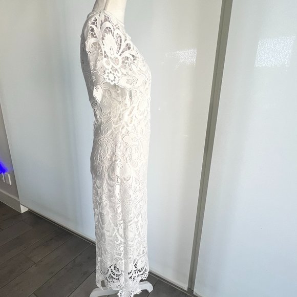 Shoshanna White Lace Midi Dress - Picture 3 of 8